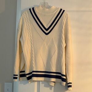 Forever 21 Cream and Black Turtleneck Sweater